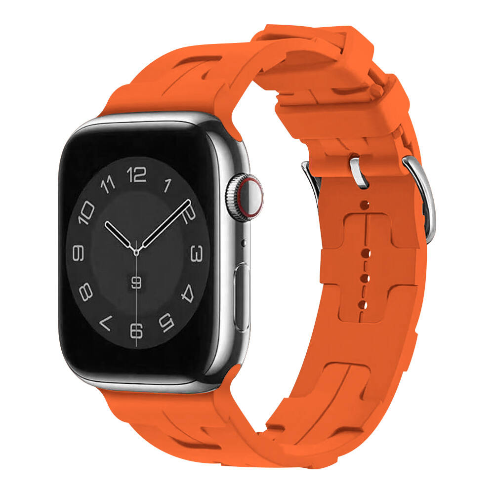 Apple Watch 42mm KRD-92 Silikon Kordon Turuncu