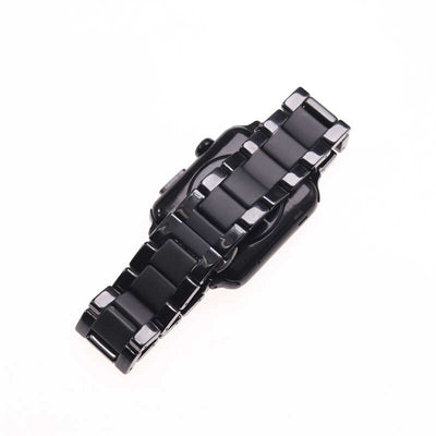 Apple Watch 42mm Mat Seramik Metal Kordon Parlak Siyah