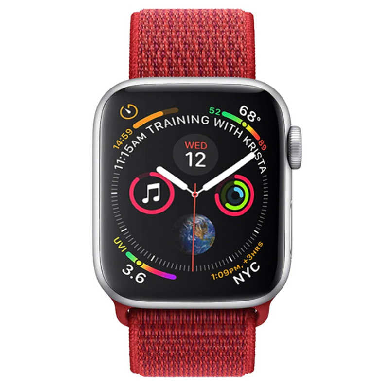 Apple Watch 42mm Zore KRD-03 Hasır Kordon Elder Berry