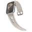 Apple Watch 42mm Zore KRD-117 Hava Alabilen Delikli Metal Süslemeli Desenli Silikon Kordon Titanyum-Starlight