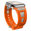 Apple Watch 42mm Zore KRD-117 Hava Alabilen Delikli Metal Süslemeli Desenli Silikon Kordon Titanyum-Starlight