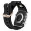 Apple Watch 42mm Zore KRD-117 Hava Alabilen Delikli Metal Süslemeli Desenli Silikon Kordon Titanyum-Turuncu