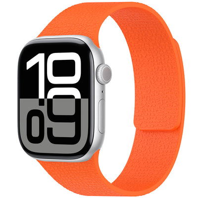 Apple Watch 42mm Zore KRD-136 Kabartma Desenli Silikon Kordon Turuncu