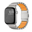 Apple Watch 42mm Zore KRD-149 Metal Silikon Kordon Gümüş-Turuncu