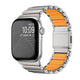 Apple Watch 42mm Zore KRD-152 Titanyum Silikon Kordon Gri-Turuncu