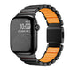 Apple Watch 42mm Zore KRD-152 Titanyum Silikon Kordon Siyah-Turuncu