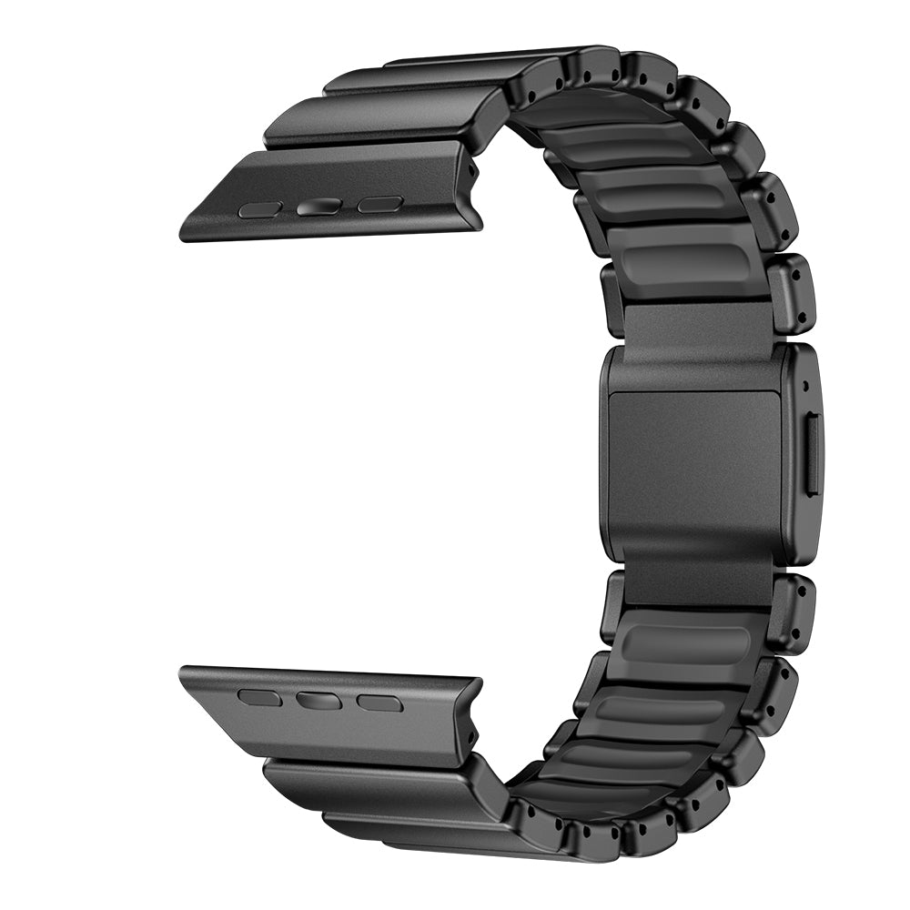 Apple Watch 42mm Zore KRD-152 Titanyum Silikon Kordon Gri-Turuncu