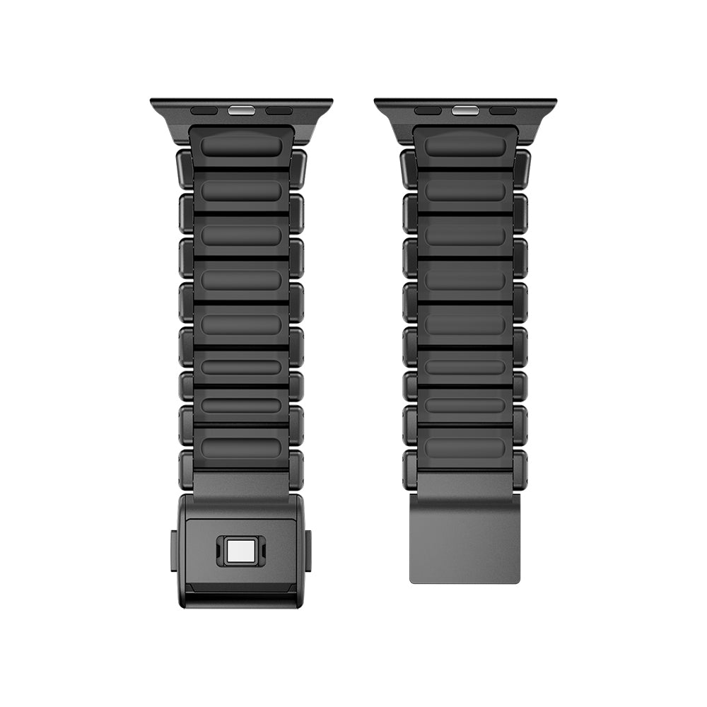Apple Watch 42mm Zore KRD-152 Titanyum Silikon Kordon Gri-Turuncu