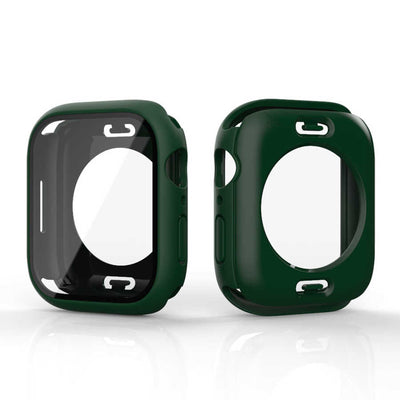 Apple Watch 44mm 360 Derece Korumalı Kasa ve Ekran Koruyucu Zore Watch Gard 12 Koyu Yeşil