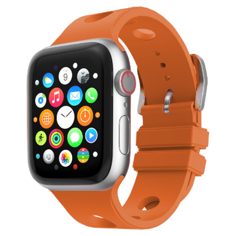 Apple Watch 44mm Delikli Tasarım Zore KRD-147 Silikon Kordon Gri