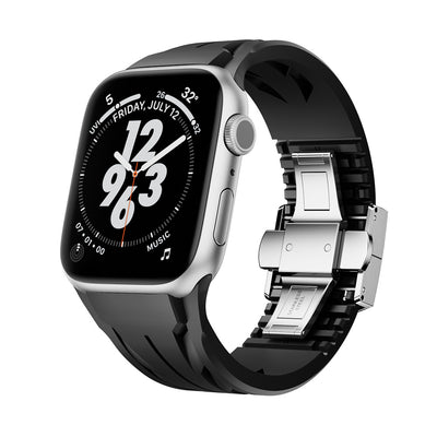 Apple Watch 44mm KRD-127 Metal Tokalı Silikon Kordon Turuncu