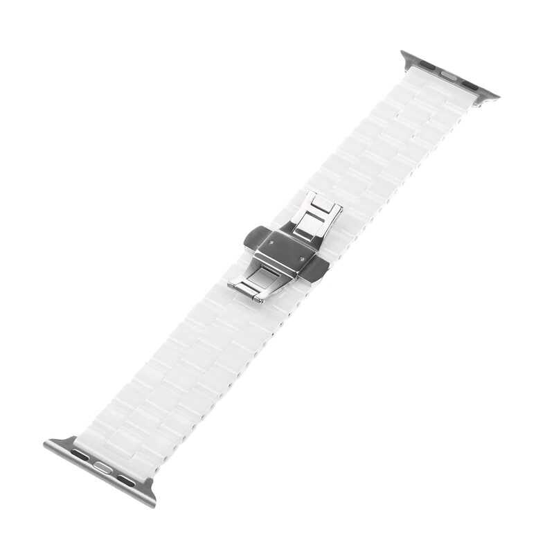 Apple Watch 44mm KRD-15 Metal Kordon Beyaz