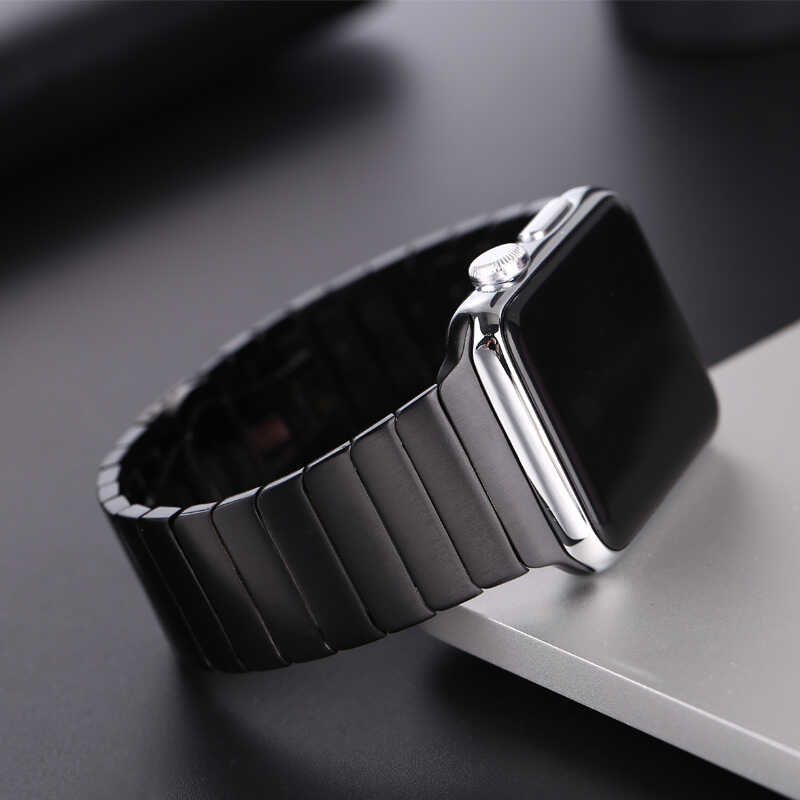 Apple Watch 44mm KRD-16 Seramik Kordon Siyah