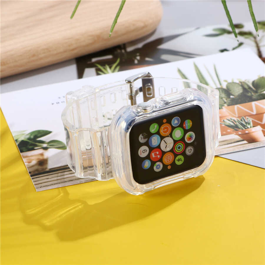 Apple Watch 44mm KRD-27 Silikon Kordon Renksiz