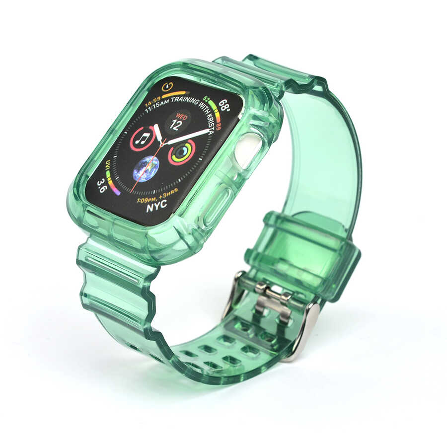Apple Watch 44mm KRD-27 Silikon Kordon Renksiz