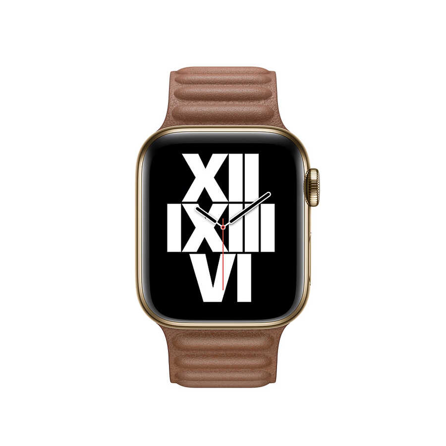 Apple Watch 44mm KRD-34 Deri Kordon Kahverengi