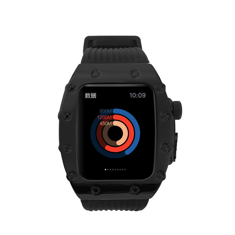 Apple Watch 44mm KRD-65 Kordon Beyaz-Siyah