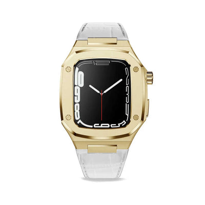 Apple Watch 44mm KRD-67 Kordon Beyaz-Gold