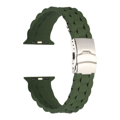 Apple Watch 44mm KRD-72 Silikon Kordon Koyu Yeşil