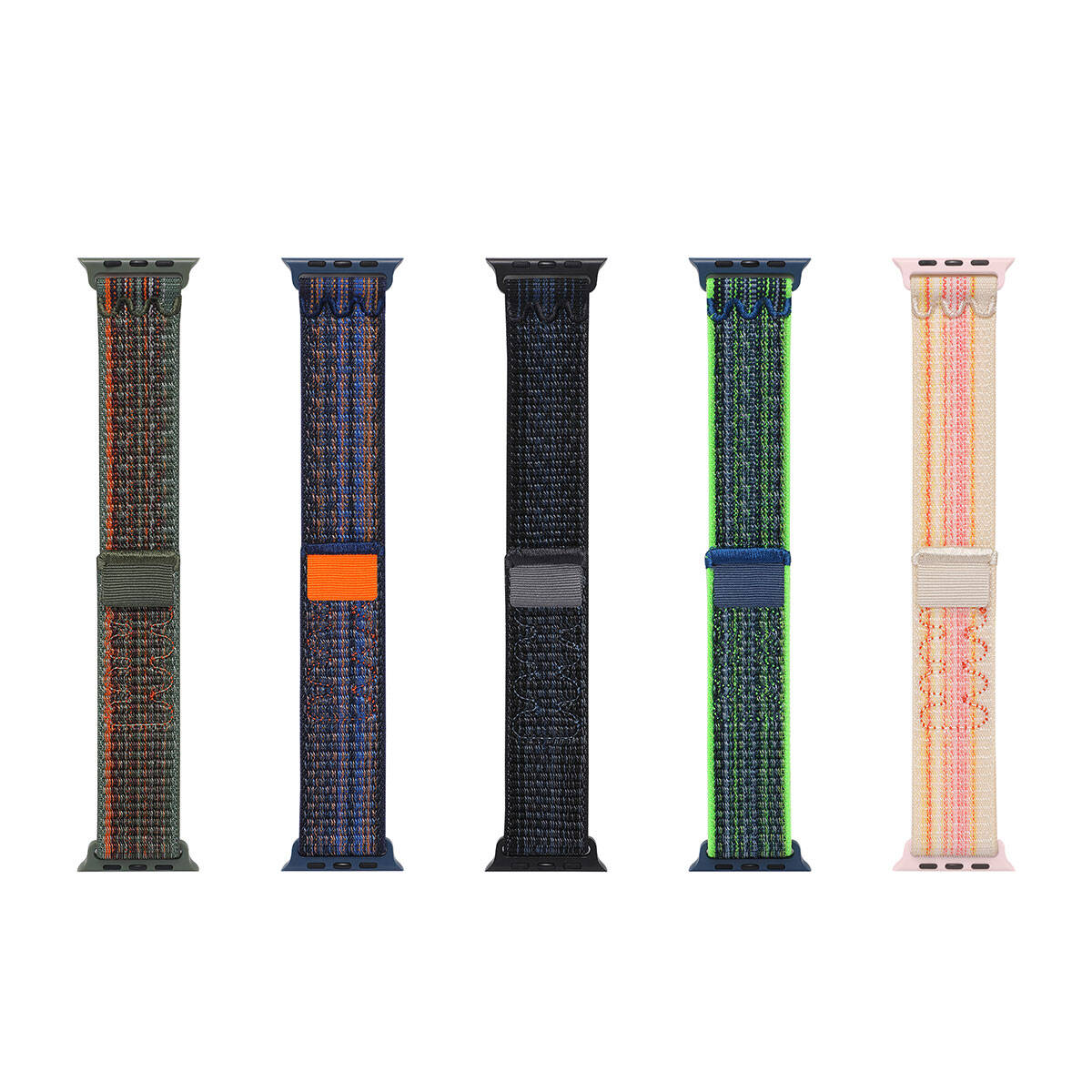 Apple Watch 44mm KRD-91 Hasır Kordon Strap Kayış Gri-Mavi