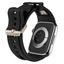 Apple Watch 44mm Zore KRD-117 Hava Alabilen Delikli Metal Süslemeli Desenli Silikon Kordon Siyah