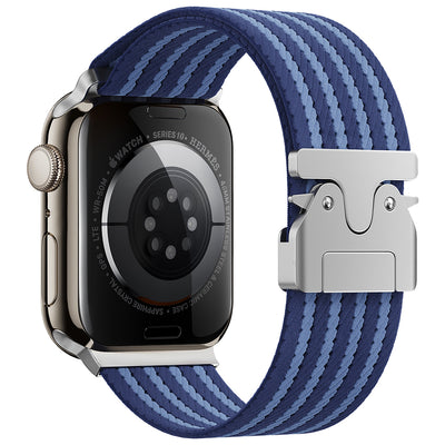 Apple Watch 44mm Zore KRD-133 Naylon Kumaş Hasır Örgülü Kordon Mavi