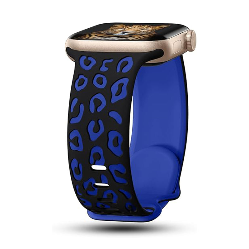 Apple Watch 44mm Zore KRD-140 Silikon Kordon Strap Kayış Siyah-Mavi