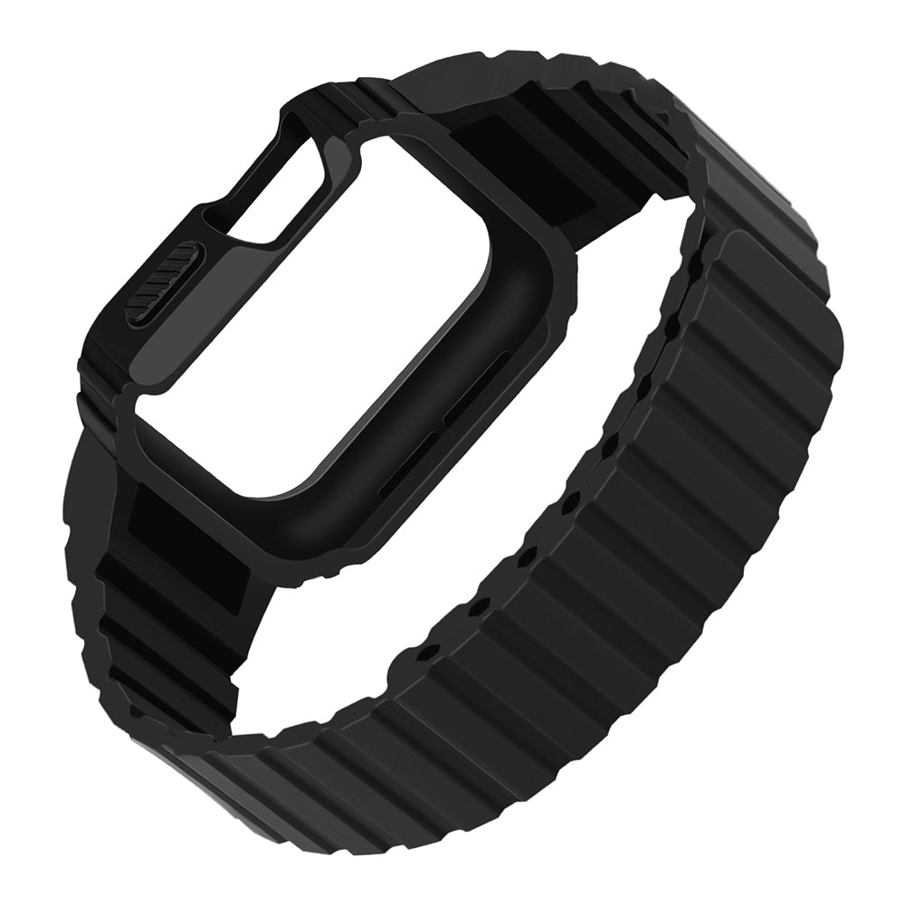 Apple Watch 44mm Zore KRD-142 Airbag Tasarımlı Kasa Koruyuculu Silikon Kordon Yeşil