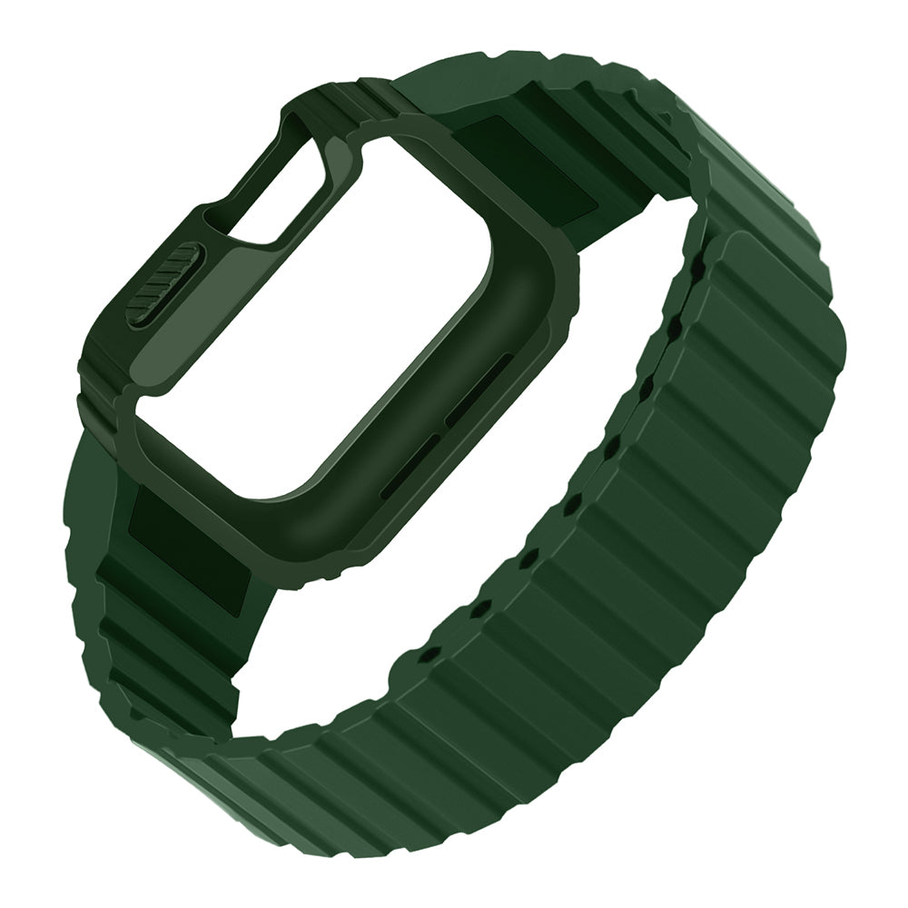 Apple Watch 44mm Zore KRD-142 Airbag Tasarımlı Kasa Koruyuculu Silikon Kordon Pembe