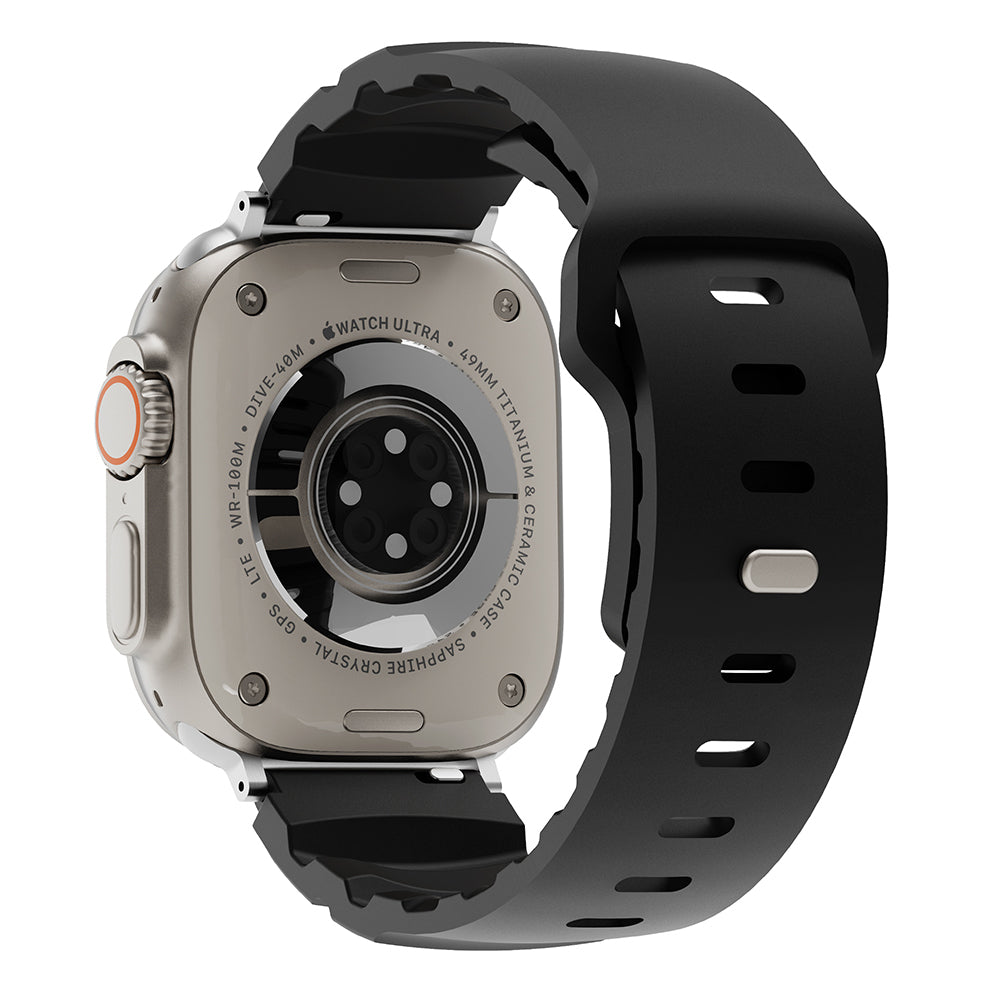 Apple Watch 44mm Zore KRD-143 Silikon Kordon Siyah