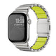 Apple Watch 44mm Zore KRD-149 Metal Silikon Kordon Gümüş-Yeşil