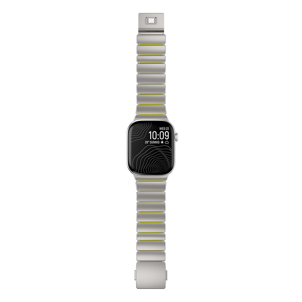 Apple Watch 44mm Zore KRD-152 Titanyum Silikon Kordon Siyah-Yeşil
