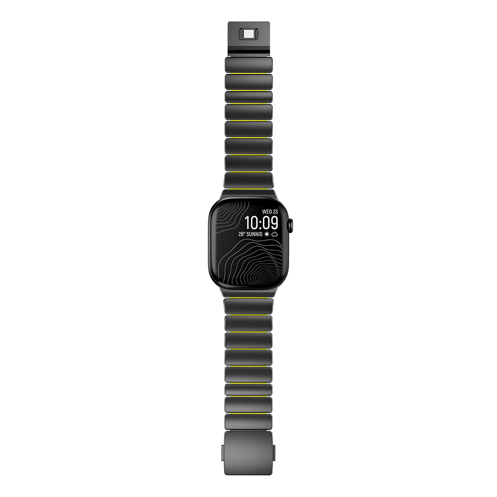 Apple Watch 44mm Zore KRD-152 Titanyum Silikon Kordon Gri-Yeşil