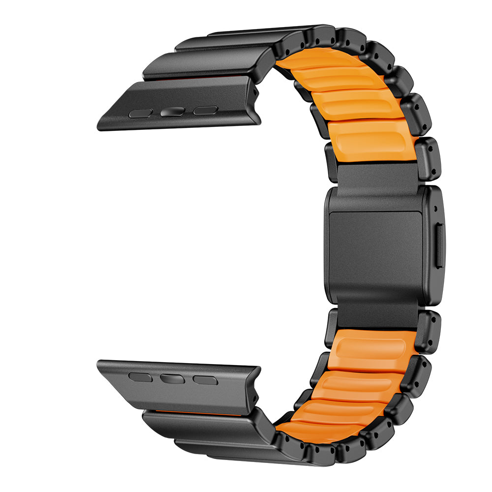 Apple Watch 44mm Zore KRD-152 Titanyum Silikon Kordon Gri-Yeşil