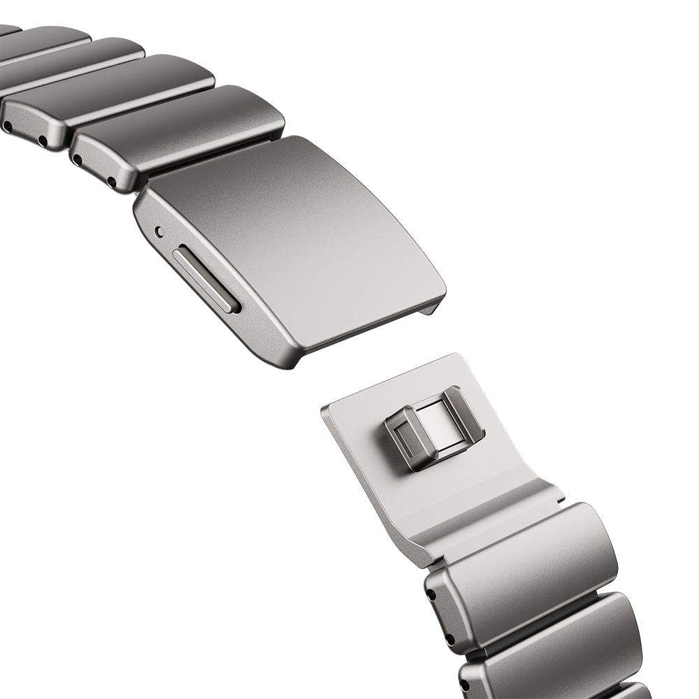 Apple Watch 44mm Zore KRD-152 Titanyum Silikon Kordon Siyah-Turuncu