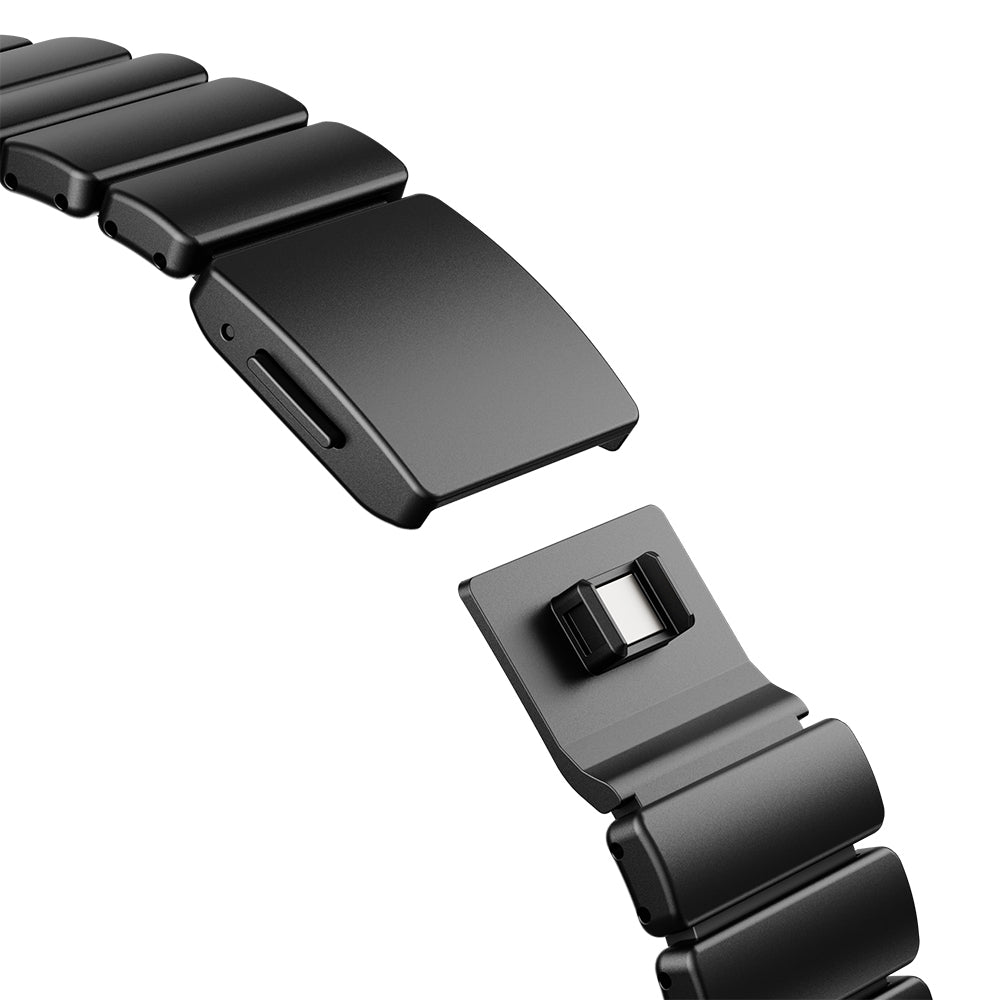 Apple Watch 44mm Zore KRD-152 Titanyum Silikon Kordon Siyah-Yeşil