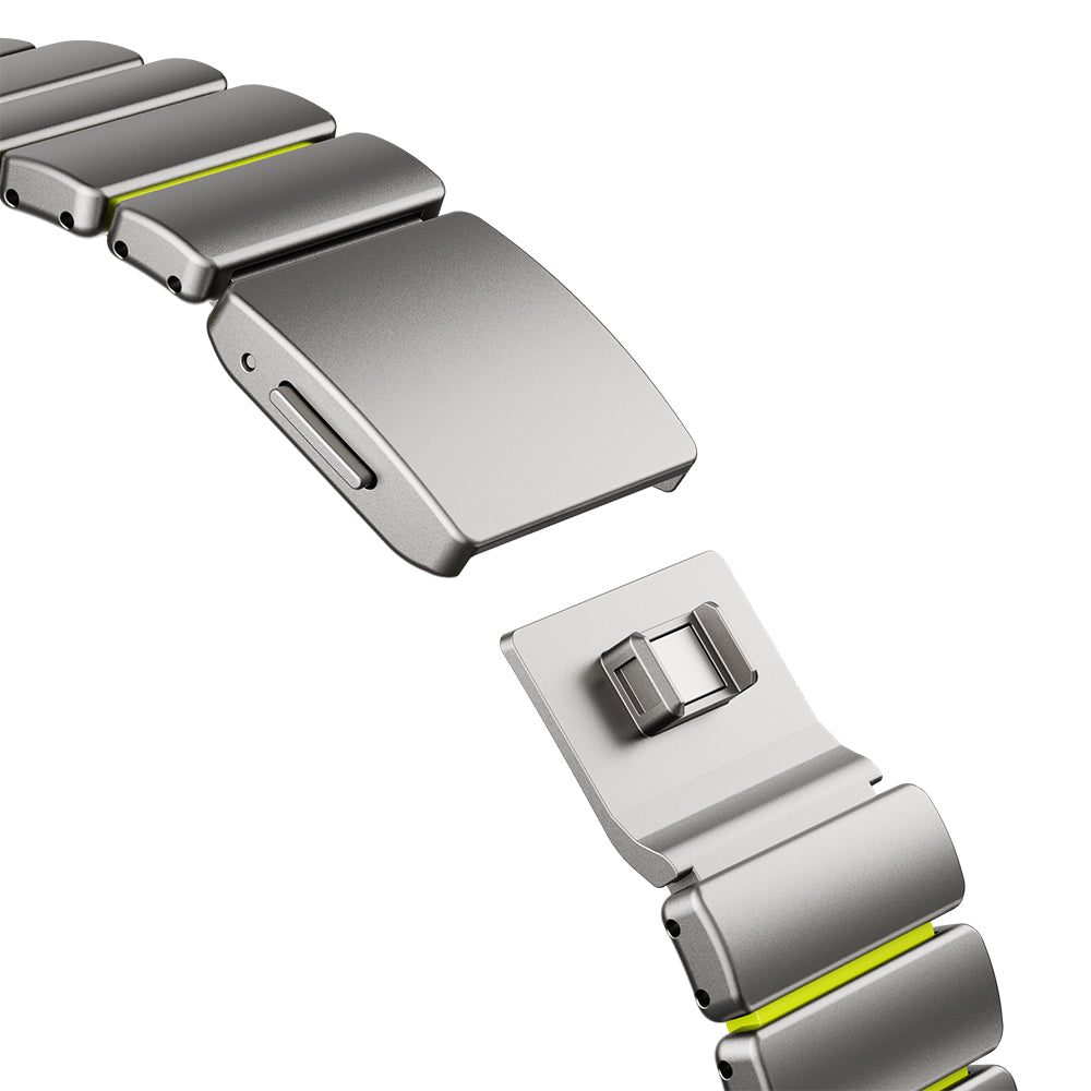 Apple Watch 44mm Zore KRD-152 Titanyum Silikon Kordon Gri-Turuncu