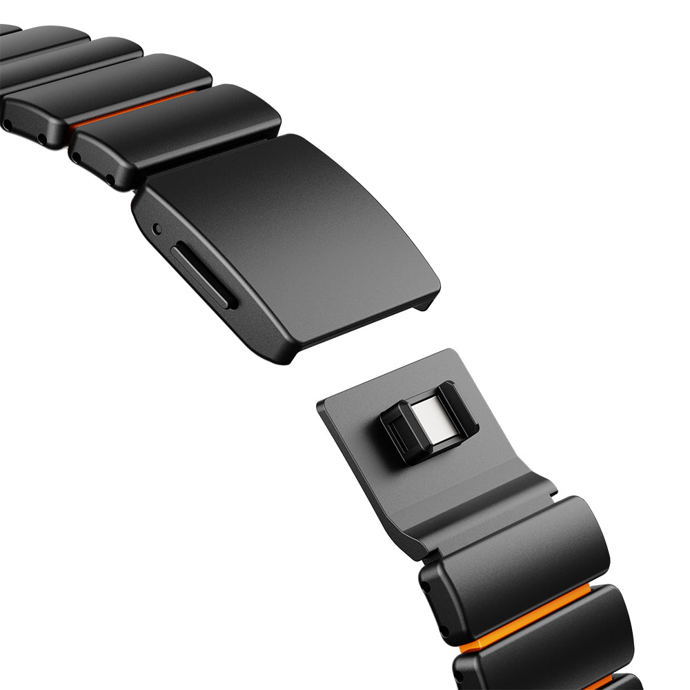 Apple Watch 44mm Zore KRD-152 Titanyum Silikon Kordon Siyah-Yeşil