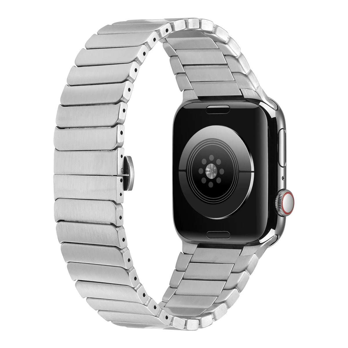 Apple Watch 7 41mm Kordon KRD-79 Metal Strap Kayış Gümüş