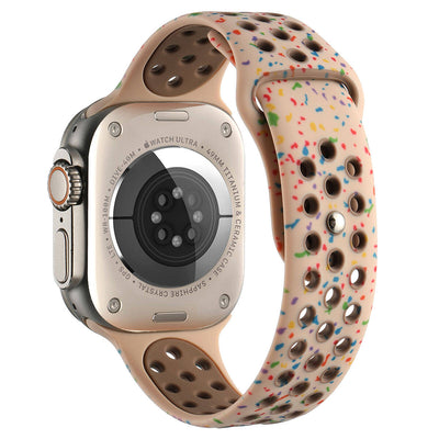 Apple Watch 7 41mm Kordon Yeni Seri 2023 KRD-02 Silikon Strap Kayış Haki