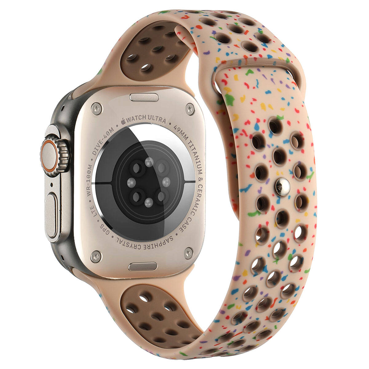 Apple Watch 7 41mm Kordon Yeni Seri 2023 KRD-02 Silikon Strap Kayış Beyaz