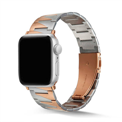 Apple Watch 7 41mm KRD-48 Metal Kordon Gümüş-Rosegold