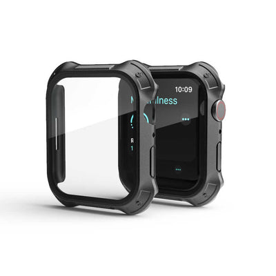 Apple Watch 7 41mm Tank Zırh Kasa ve Ekran Koruyucu Zore Watch Gard 10 Siyah