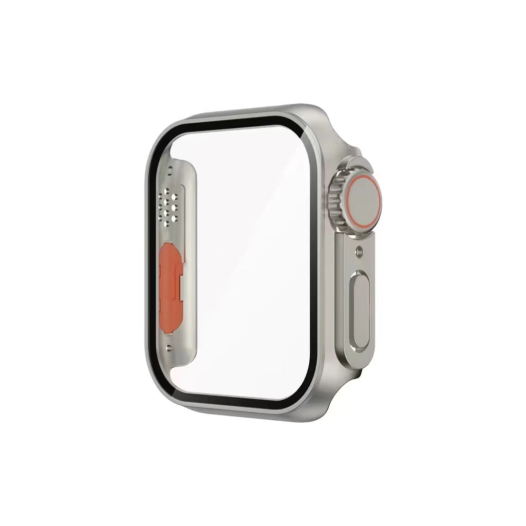 Apple Watch 7 41mm - Watch Ultra 49mm Kasa Dönüştürücü ve Ekran Koruyucu Zore Watch Gard 27 Gri