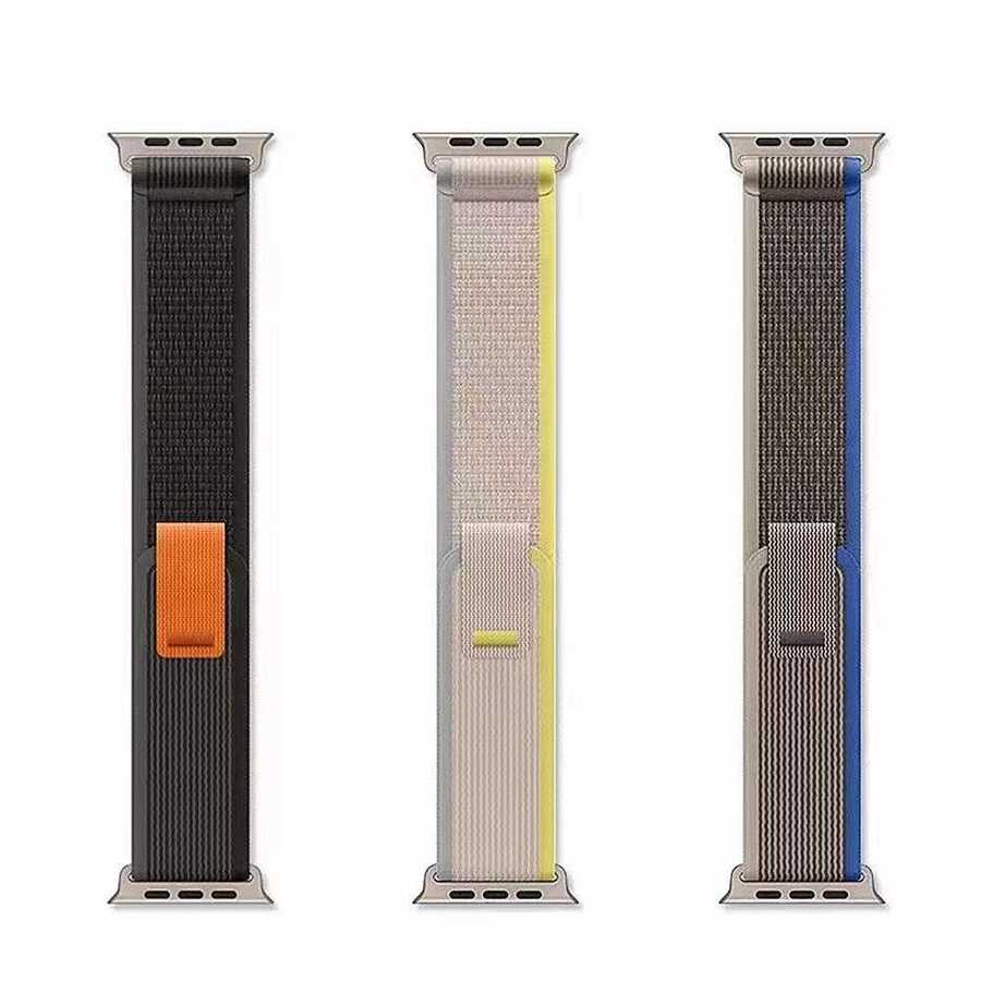 Apple Watch 7 41mm Zore KRD-77 Hasır Kordon Gri-Mavi