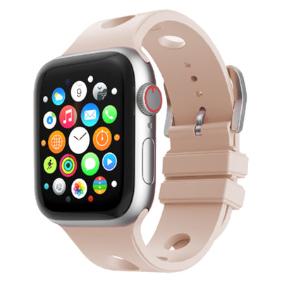 Apple Watch 7 45mm Delikli Tasarım Zore KRD-147 Silikon Kordon Gri