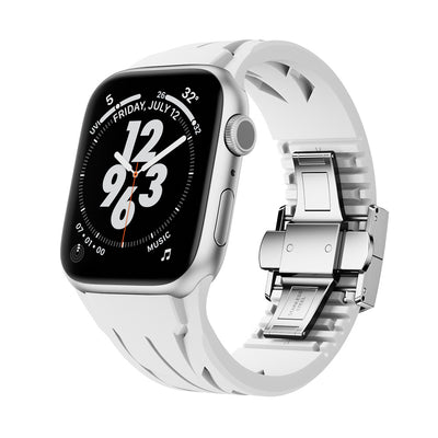 Apple Watch 7 45mm KRD-127 Metal Tokalı Silikon Kordon Turuncu