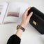 Apple Watch 7 45mm KRD-53 Deri Kordon Siyah-Gümüş