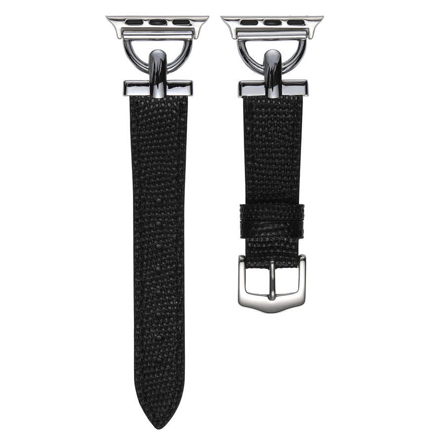 Apple Watch 7 45mm KRD-53 Deri Kordon Kahverengi