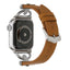 Apple Watch 7 45mm KRD-53 Deri Kordon Siyah-Gold